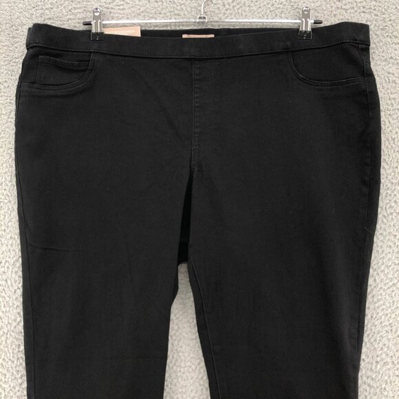 H&M Jeans Womens 26 Plus Black Super Stretch Skinny Pull On Casual Modern NWT - Picture 2 of 11